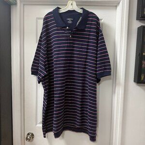 Harbor Bay Tri-Color Striped Polo Shirt New With Tag size 6XL